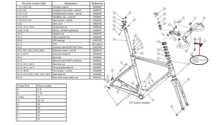 Look 795 Blade "2" CM Schrauben-Kit