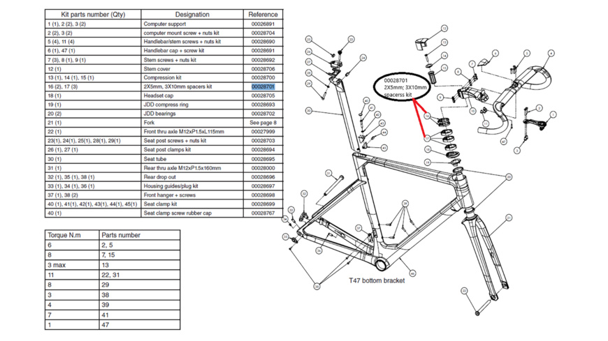 Look 795 Blade "2" Spacer Kit