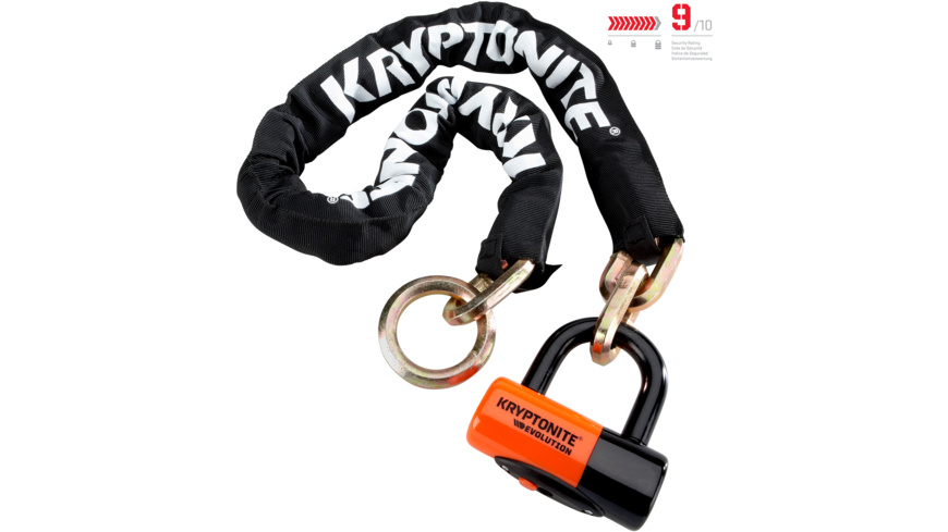 Kryptonite New York 1275 Cinch Ring Kettenschloss (75cm) + Evolution Disc Lock