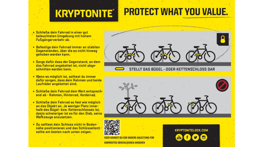Kryptonite New York 1210 Kettenschloss (100cm) + Evolution Disc Lock