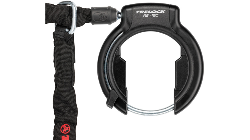 Trelock RS 480 P-O-C XL Rahmenschloss AZ + ZR 355 Plug-In Chain + Satteltasche Trelock RS 480 P-O-C XL Rahmenschloss AZ + ZR 355 Plug-In Chain + Satteltasche