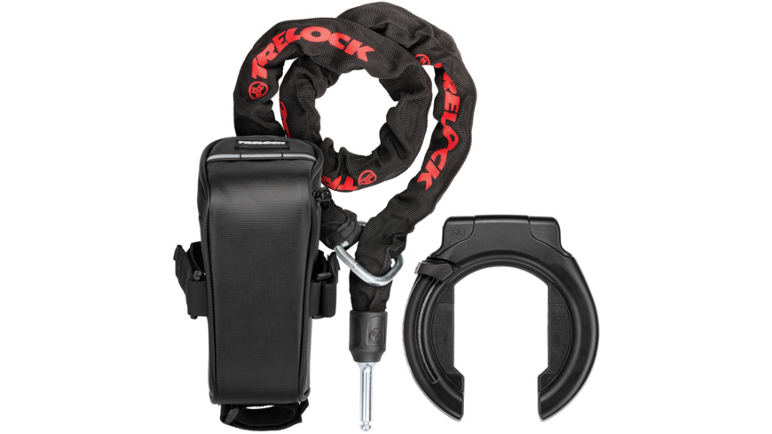 Trelock RS 453 P-O-C Ballon Rahmenschloss AZ + ZR 355 Plug-In Chain + Satteltasche Trelock RS 453 P-O-C Ballon Rahmenschloss AZ + ZR 355 Plug-In Chain + Satteltasche
