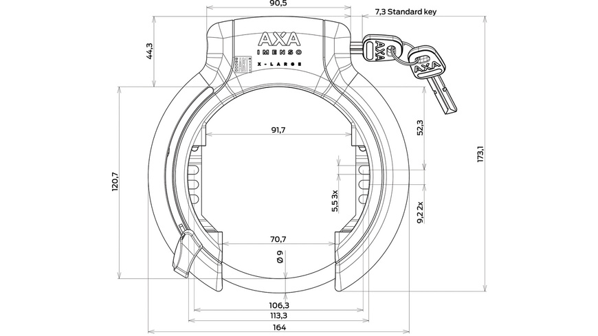 AXA Imenso XL Rahmenschloss NAZ (Werkstatt/Unpackaged) AXA Imenso XL Rahmenschloss NAZ (Werkstatt/Unpackaged)