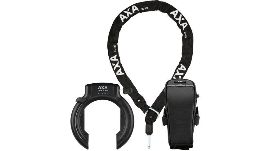 AXA Imsenso XL Rahmenschloss AZ + ULC 130 Plug-In Chain + Satteltasche AXA Imsenso XL Rahmenschloss AZ + ULC 130 Plug-In Chain + Satteltasche