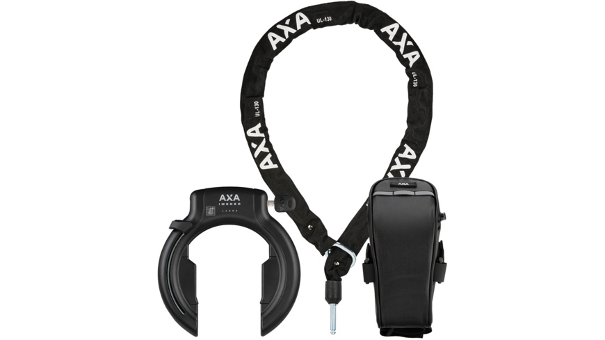 AXA Imsenso L Rahmenschloss NAZ + ULC 130 Plug-In Chain + Satteltasche AXA Imsenso L Rahmenschloss NAZ + ULC 130 Plug-In Chain + Satteltasche