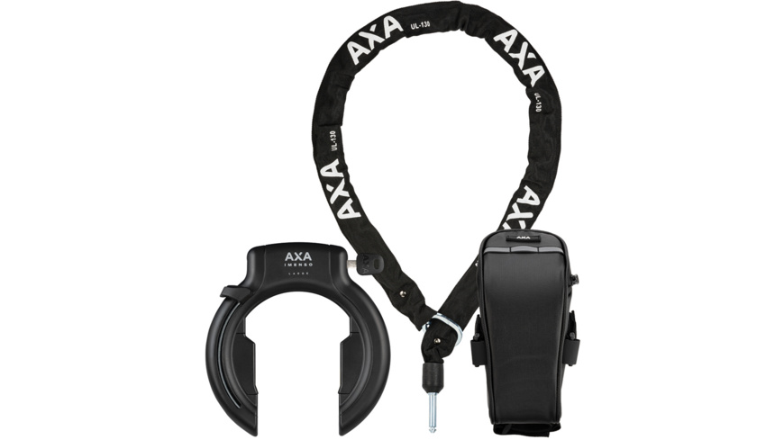 AXA Imsenso L Rahmenschloss AZ + ULC 130 Plug-In Chain + Satteltasche AXA Imsenso L Rahmenschloss AZ + ULC 130 Plug-In Chain + Satteltasche