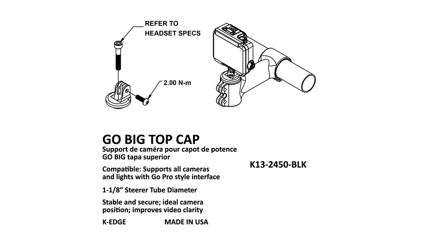 K-EDGE K13-2450 GO BIG Top Cap Mount
