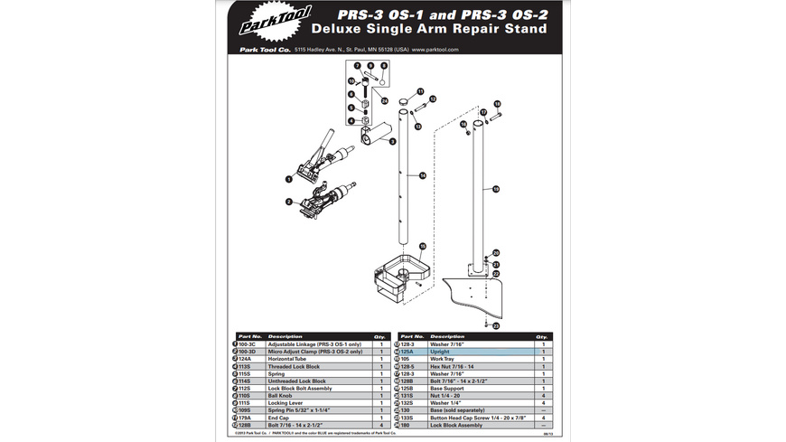 Park Tool 125A upright PRS-2/3-OS