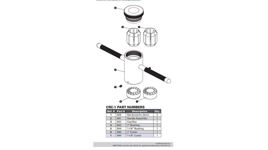 Park Tool 846 Ersatzfräser Gabelkonus 1 1/8"