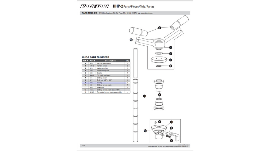 Park Tool 525 Feder für HHP-1/2