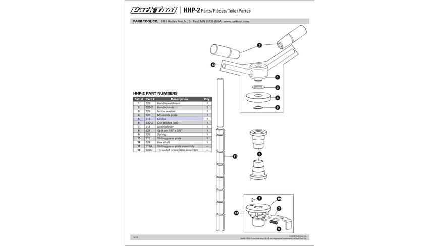 Park Tool 518 Circlip HHP-1