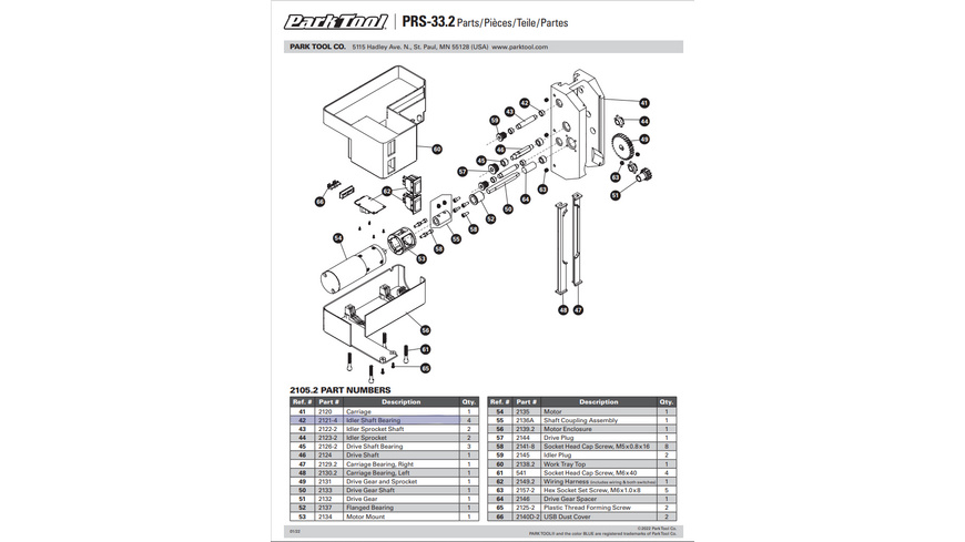 Park Tool 2121-4 Rollenwellenlager PRS-33(.2)