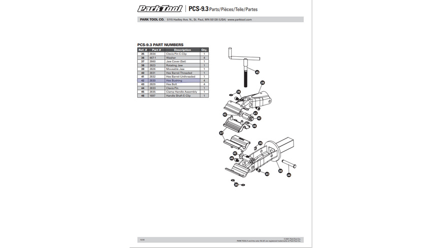 Park Tool 2830 Park Buchsen PCS-9.2/10.2