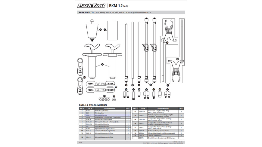 Park Tool 2592-2 Mineral Oil Syringe