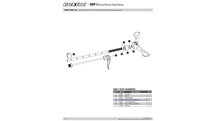 Park 2243A Halteplatte HBP-1