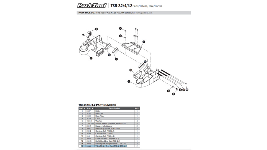 Park Tool 2438 Endkappe für TSB-2.2