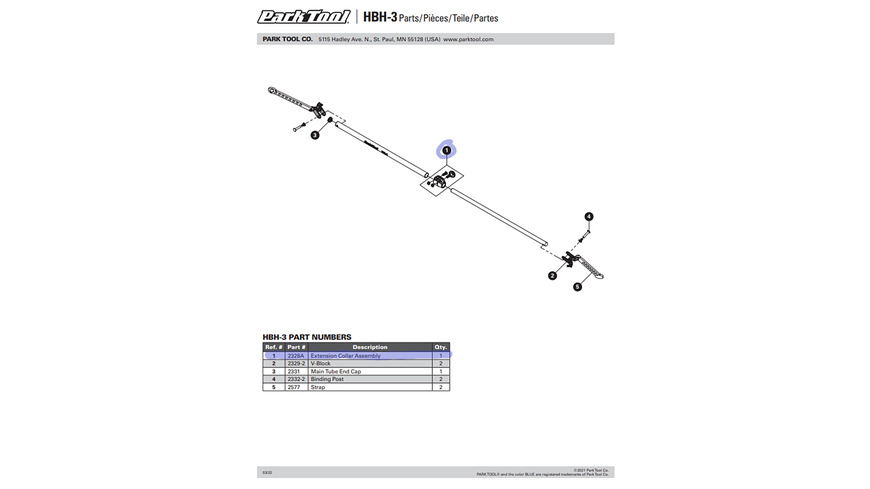 Park 2328A Verlängerungshülse für HBH-3