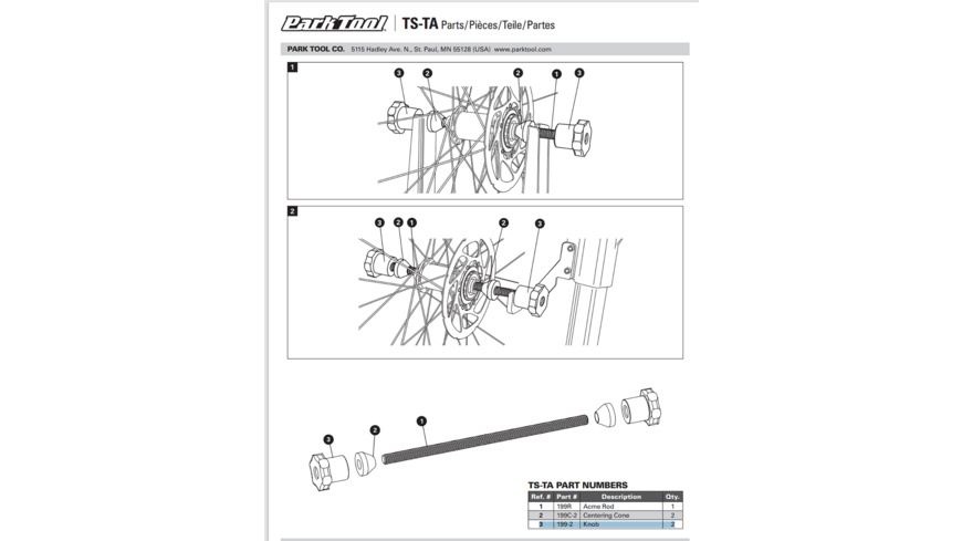 Park Tool 199-2 Drehknopf für TS-TA