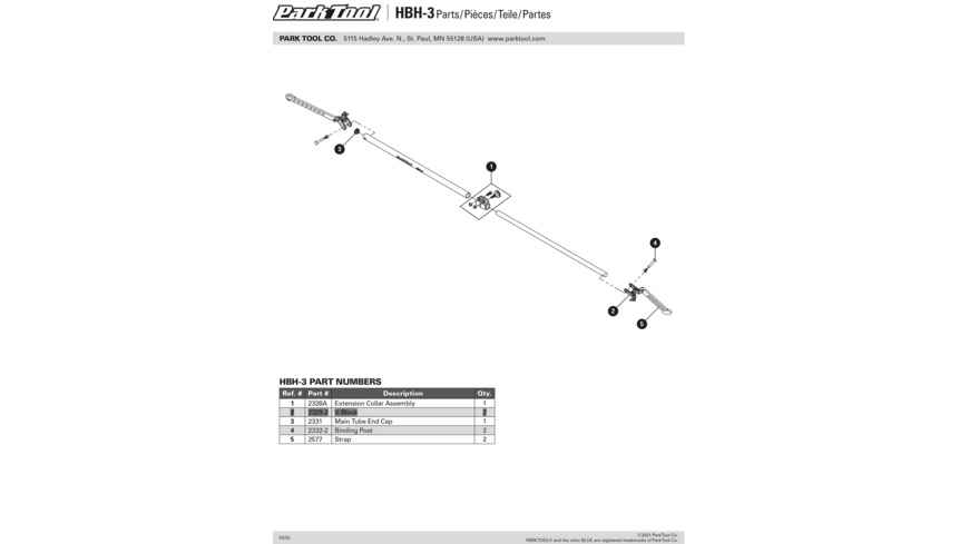 Park Tool 2329-2 V-Block für HBH-3