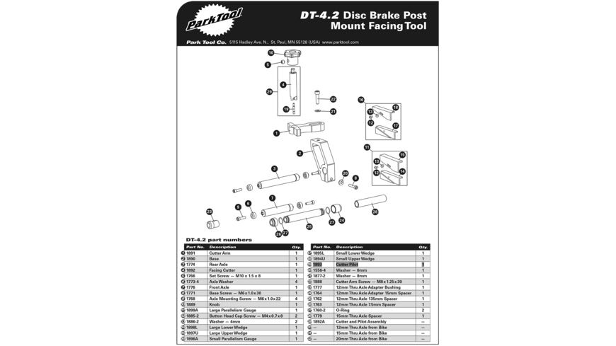 Park Tool Fräser Führung für DT-4, DT-4.2